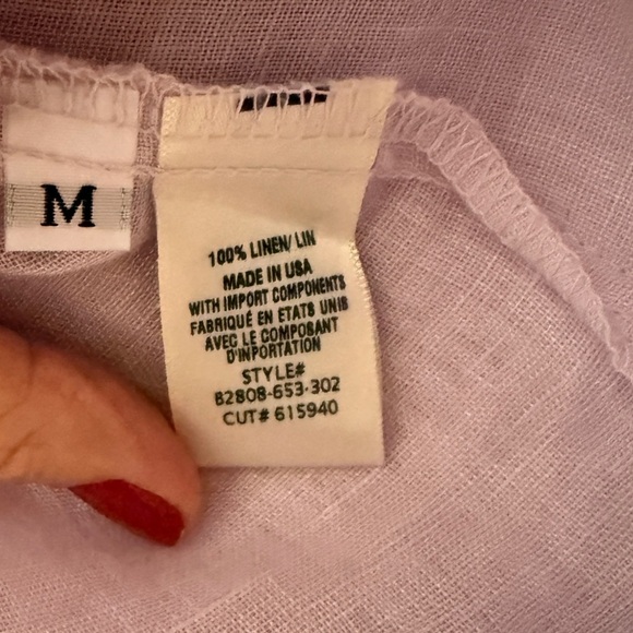 NEW Bella Dahl Linen Pocket Button Down, Lavender, Size M - Picture 7 of 8